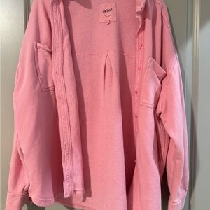 Aerie Soft Pink Knit Jacket
